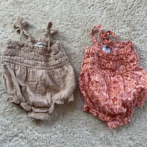 2 Old Navy baby girl bubble rompers, sleeveless, 6-12Mo